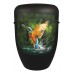 Hand Painted Biodegradable Cremation Ashes Funeral Urn / Casket - Kingfisher Bird on Matt Black